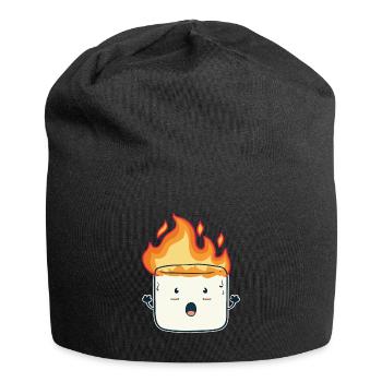 Drôle de cadeau de camping en feu de marshmallow - Bonnet en jersey - noir - Devant