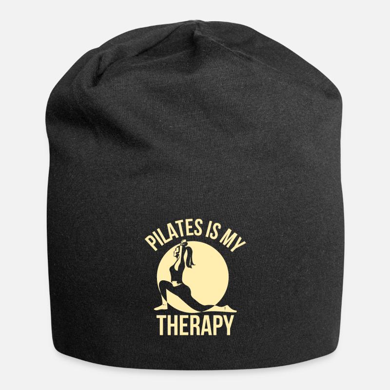 Funny Pilates - Pilates Is My Therapy - Jersey Beanie - black