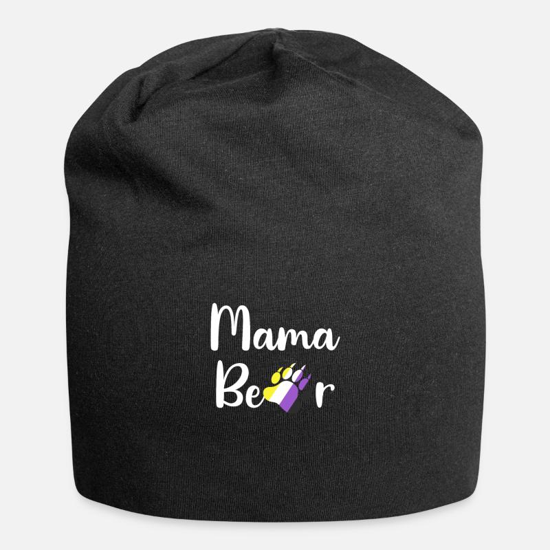 Non-Binary Mama Bear LGBTQ Mom Non-Binary Enby - Jersey-Beanie - Schwarz