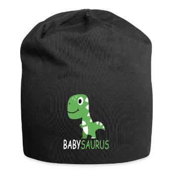 BabySaurus - Baby Saurus - Baby Dinosaur - Jersey Beanie - black - Front