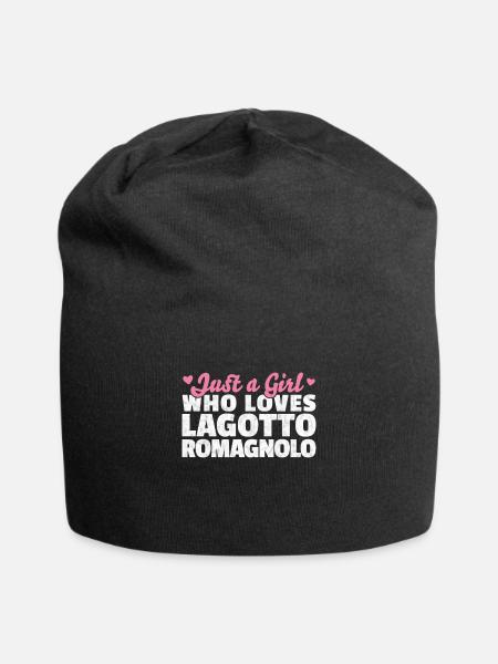 Mädchen das Lagotto Romagnolo liebt Spruch - Jersey-Beanie - Schwarz