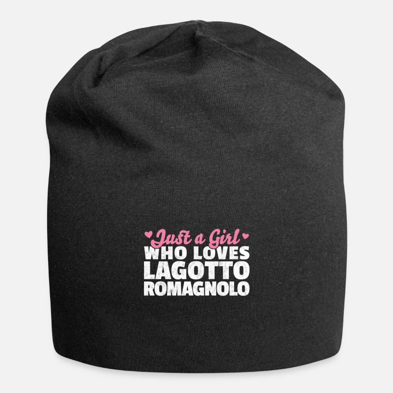 Mädchen das Lagotto Romagnolo liebt Spruch - Jersey-Beanie - Schwarz