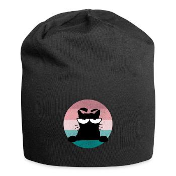 Motif du chat Pas de bouc de muffins du matin - Bonnet en jersey - noir - Devant