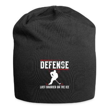 Defense Last Barrier On The Hockey - Jersey Beanie - black - Front