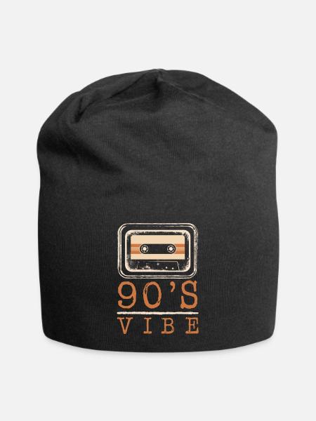 90er Vibe Tonband Vintage alte Schule Retro Disco - Jersey-Beanie - Schwarz