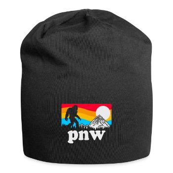 PNW Pacific Northwest Bigfoot - Jersey Beanie - black - Front