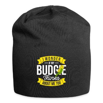 Oiseau perruque perruque cadeau - Bonnet en jersey - noir - Devant