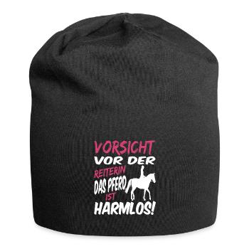 Das Pferd ist harmlos - Jersey-Beanie - Schwarz - Vorne