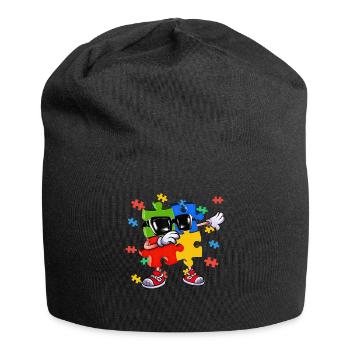 Dabbing Puzzle Piece - Jersey Beanie - black - Front