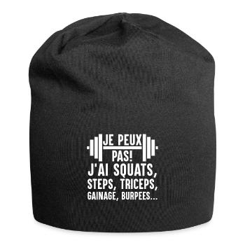 Je Peux Pas J'Ai Squats Steps Triceps Burpees - Bonnet en jersey - noir - Devant