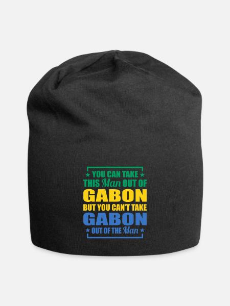 Gabun Afrika Geschenkidee - Jersey-Beanie - Schwarz