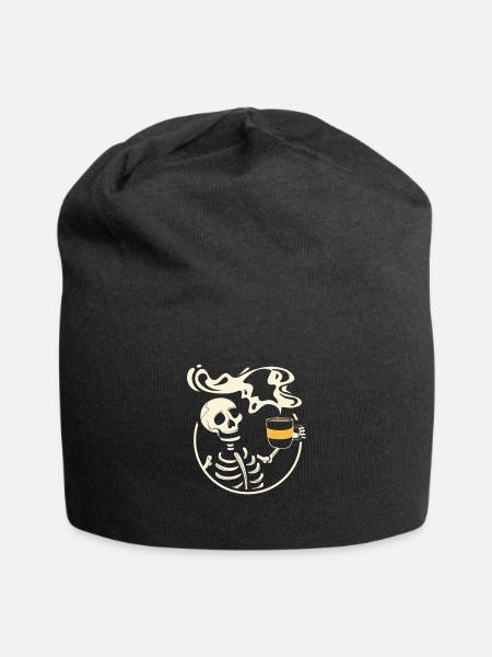 Skeleton Vintage Picture With Smiling Skull - Bonnet en jersey - noir