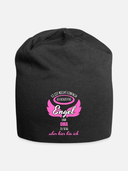 Oma Engel - Jersey-Beanie - Schwarz