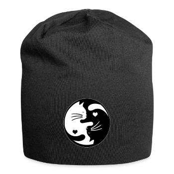 Cats Ying Yang - Jersey Beanie - black - Front
