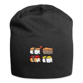 Cat Sushi Sushi Gift - Jersey Beanie - black - Front