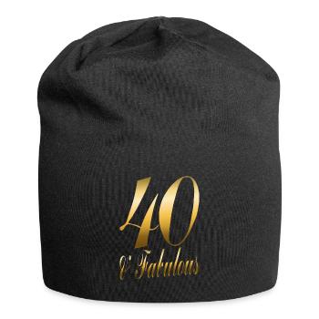 40 & Fabulous Gift for 40th Birthday - Jersey Beanie - black - Front