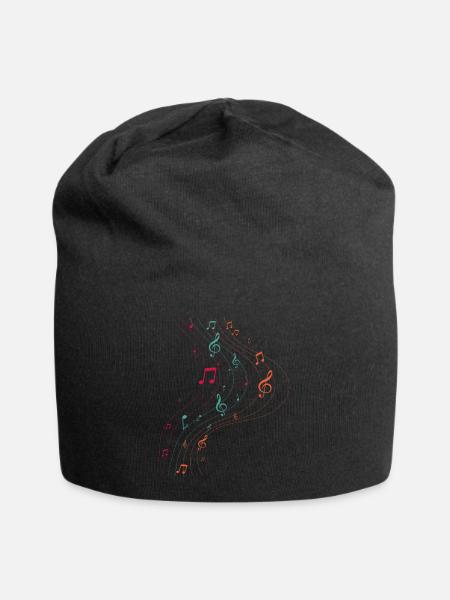 Vintage Musik Symbol - Jersey-Beanie - Schwarz