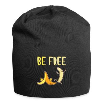 Be Free Funny Naked Cute Banana Fruit - Jersey Beanie - black - Front