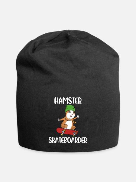 Hamster skateboard skateboard cadeau - Bonnet en jersey - noir