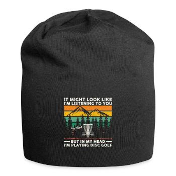 Discgolf | Discgolfer Discgolfspieler Geschenk - Jersey-Beanie - Schwarz - Vorne