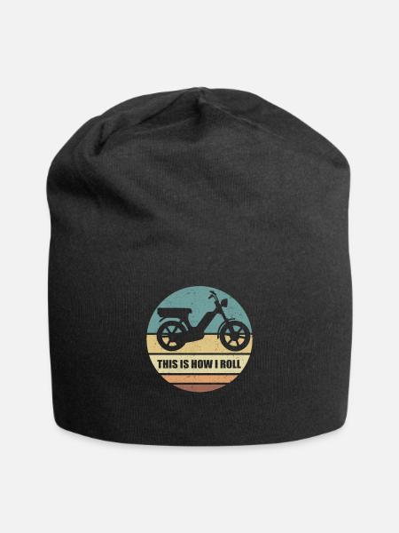 Mobylette Mobylette Mobylette Mobylette Mobylette Mobylette Cyclomoteur cadeau - Bonnet en jersey - noir