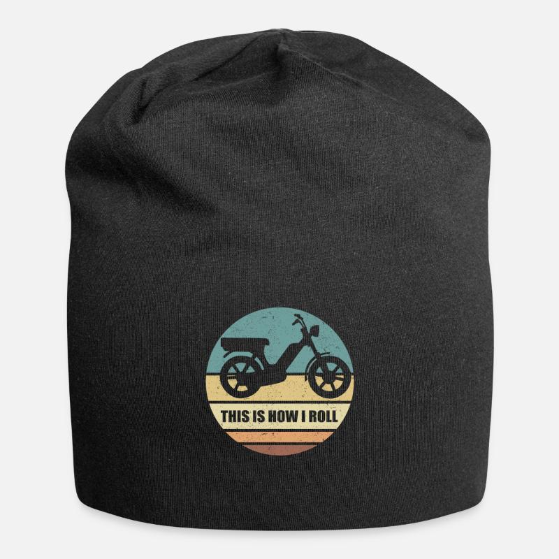 Mobylette Mobylette Mobylette Mobylette Mobylette Mobylette Cyclomoteur cadeau - Bonnet en jersey - noir