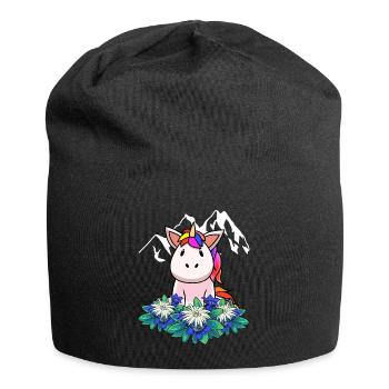 Licorne gentiane Edelweiss Alpes Suisse Autriche - Bonnet en jersey - noir - Devant