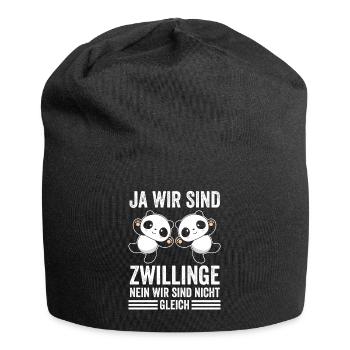 Zwillinge Geschwister Zwilling - Jersey-Beanie - Schwarz - Vorne