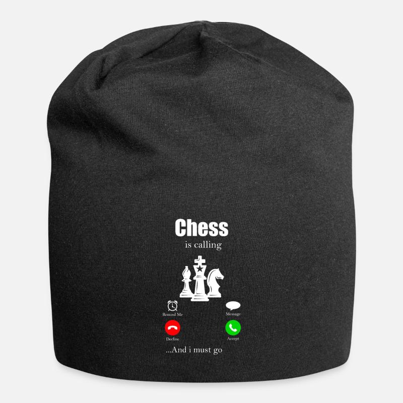 Schach Taktik Schachmatt Denksport Chess Läufer - Jersey-Beanie - Schwarz