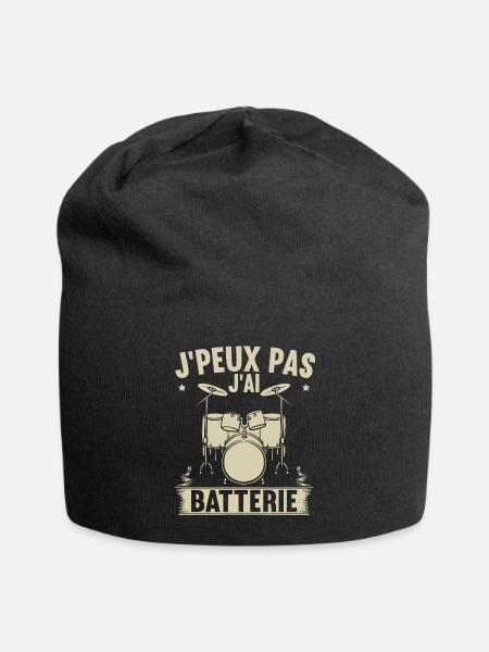 Je Peux Pas J'Ai Batterie - Bonnet en jersey - noir
