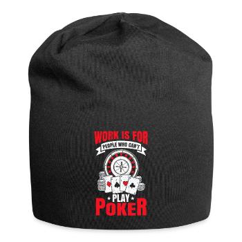Poker Geschenk Pokerchips Karten Casino All in - Jersey-Beanie - Schwarz - Vorne