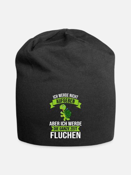 Ich werde nicht aufgeben aber fluchen Joggen - Jersey-Beanie - Schwarz
