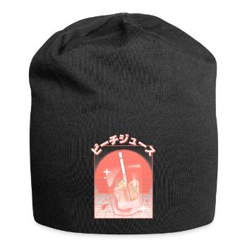 Retro japanischer Pfirsichsaft - Vaporwave Ästhetik - Jersey-Beanie - Schwarz - Vorne