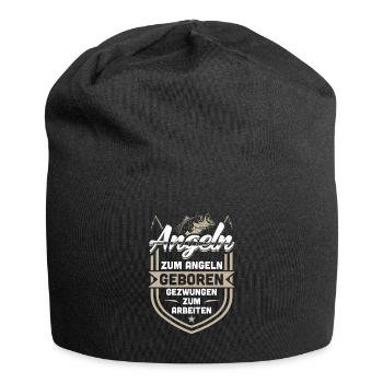 Zum Angeln Geboren Zum Arbeiten Gezwungen - Jersey-Beanie - Schwarz - Vorne