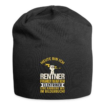 Elektriker Elektroniker Rentner Rente Spruch - Jersey-Beanie - Schwarz - Vorne