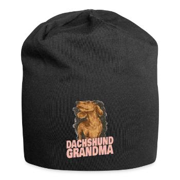 Dackel Oma Großmutter - Jersey-Beanie - Schwarz - Vorne