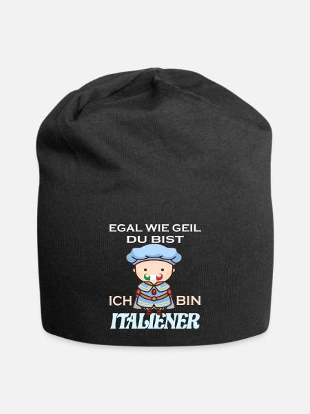 Ich bin Italiener Italien Italienerin Geschenk - Jersey-Beanie - Schwarz