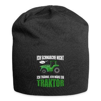 Traktor Schnarchen Trekker Schlepper Landwirt - Jersey-Beanie - Schwarz - Vorne