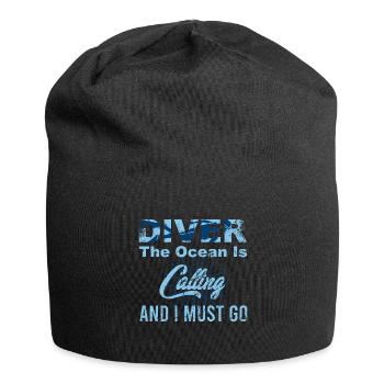 Diver Motivation Design für Wassersportfans - Jersey-Beanie - Schwarz - Vorne