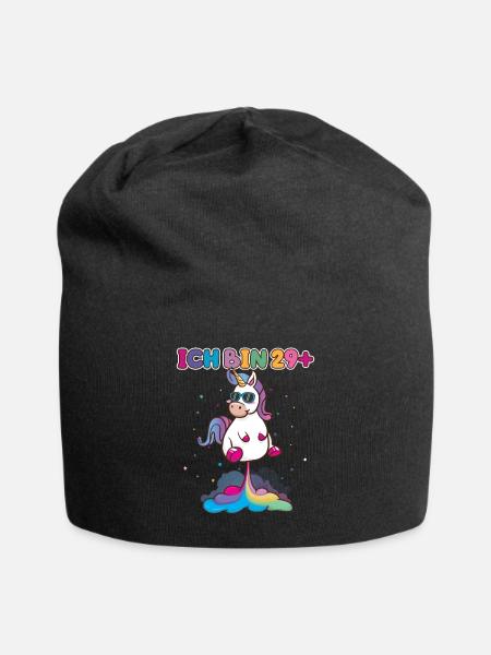 30 Geburtstag Frauen Männer Deko Geschenk Einhorn - Jersey-Beanie - Schwarz