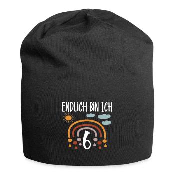 6. Geburtstag Endlich ich bin 6 Kindergeburtstag - Jersey-Beanie - Schwarz - Vorne
