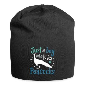 Peacocks birds peacock peacock lovers - Jersey Beanie - black - Front