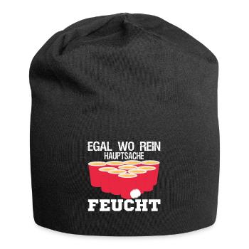 Lustiger Saufen Spruch Bier Pong Wettbewerb - Jersey-Beanie - Schwarz - Vorne