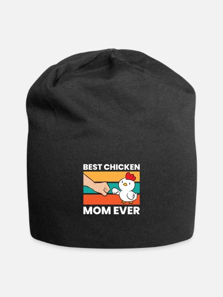 Bestes Huhn Mama jemals lustige Huhn - Jersey-Beanie - Schwarz