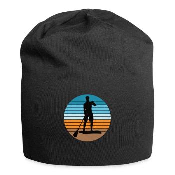 Standup Paddle Sportler auf Fluss und Meer - Jersey-Beanie - Schwarz - Vorne