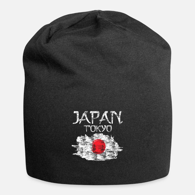 Japan Flag - Jersey Beanie - black