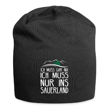 Sauerland Sauerländer Soest Wandern Geschenkidee - Jersey-Beanie - Schwarz - Vorne