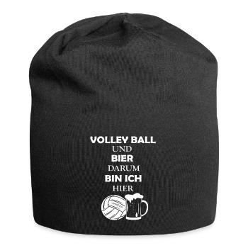 Bier JGA Saufen Trinken Party Feiern Spruch Lustig - Jersey-Beanie - Schwarz - Vorne