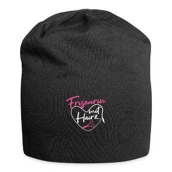 Friseurin Frisörin mit Hairz Geschenk - Jersey-Beanie - Schwarz - Vorne
