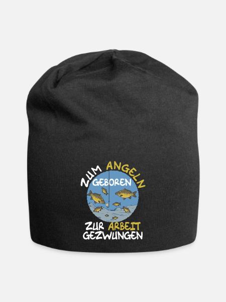 Fisch Fischen Karpfen - Jersey-Beanie - Schwarz
